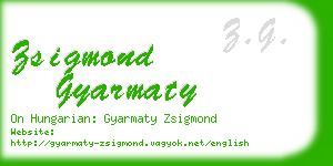 zsigmond gyarmaty business card